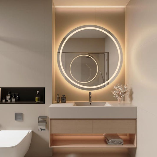 70x70 cm Oval LED Işıklı Dekoratif Ayna – Modern Tasarım